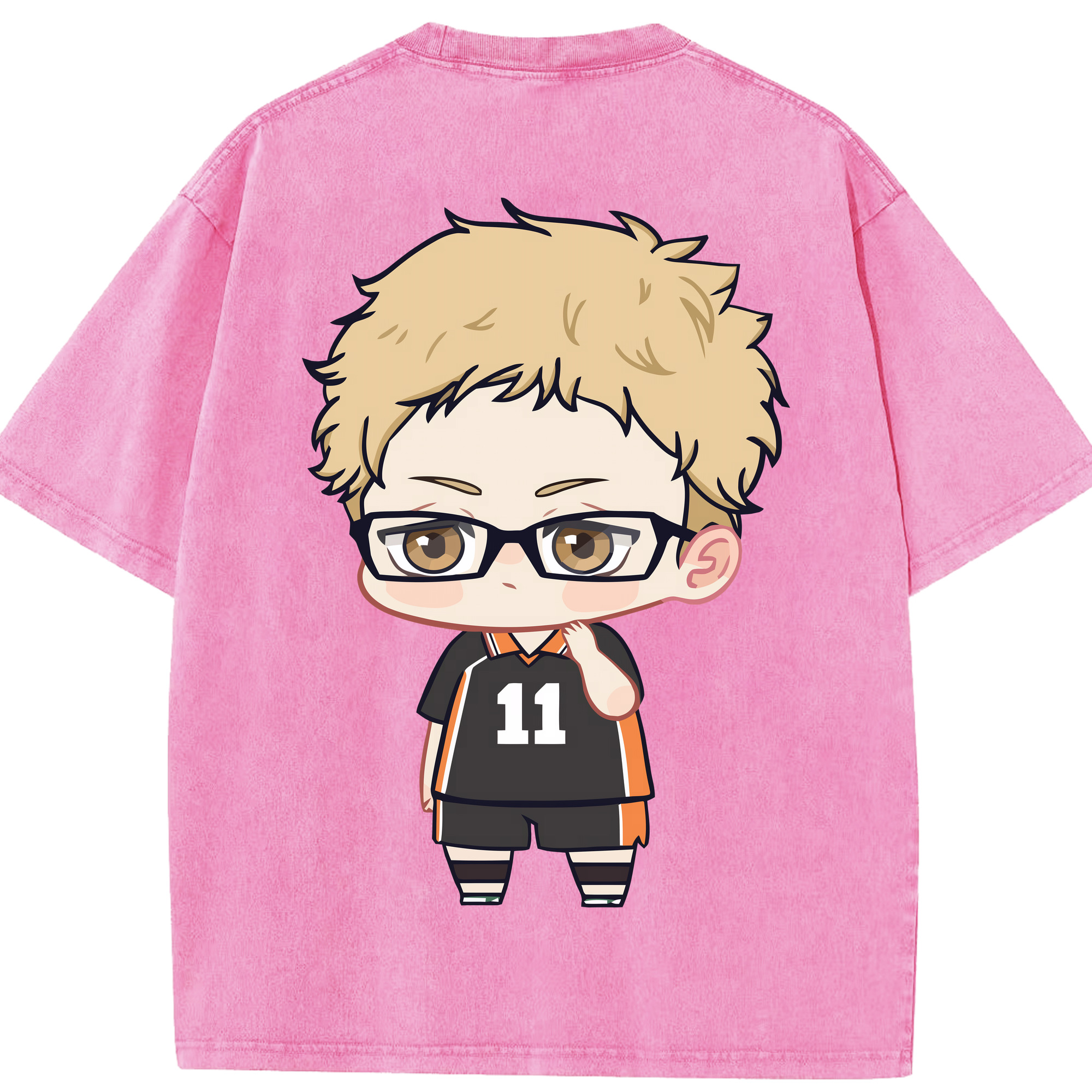 （画像用） ハイキュー!! Haikyu!! 綿100% ヴィンテージ風 半袖Tシャツ（背面プリント）